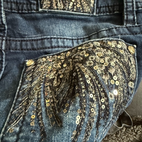 Miss Me Indigo Jeans with Metallic Details Easy Skinny size 29 - Picture 4 of 9